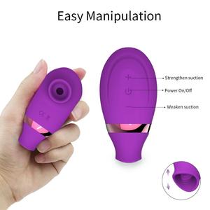 เครื่องสั่นกระตุ้นจุดจีและคลิตอริสแบบแม่เหล็กซิลิโคน ชาร์จผ่าน USB พร้อมโหมดเลียแบบลิ้น 7 รูปแบบ กันน้ำระดับ IPx7 ของเล่นทางเพศขนาดเล็ก - Product Image 2