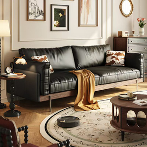 Divano in Pelle Vintage di Alta Qualità Design Moderno di Lusso Set di Divani in Cera d'Olio per Arredamento Soggiorno - Product Image 2