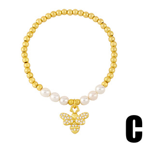 Pulsera de Perlas con Forma de Corazón de Durazno y Abeja Nueva Colección SC <span class=keywords><strong>2022</strong></span>, Pulsera de Cuentas con Diseño Personalizado de Mariquita, Pulsera Elástica con Dije de Árbol de la Vida para Mujer - Product Image 5