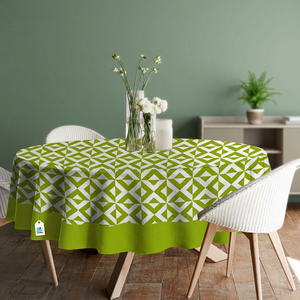 Elegant 60 Inch Cotton <b>Tablecloth</b> Colorful Floral Print Waterproof Oil Resistant Woven Table Cover for Home Dining and Party - Product Image 2