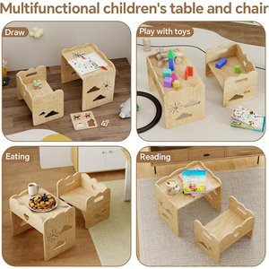 <span class=keywords><strong>Table</strong></span> et chaises multifonctionnelles en bois pour tout-petits, ensemble <span class=keywords><strong>table</strong></span> et chaise pour bébés <span class=keywords><strong>de</strong></span> 1 à 3 ans - Product Image 4