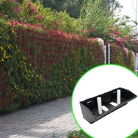 Pot de fleurs vertical mural pour extérieur, système d'irrigation automatique, plastique PP, design moderne écologique, noir, forme carrée