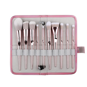 Juego de 10 brochas de maquillaje facial de pelo sintético húmedo y salvaje con diseño láser - Product Image 4
