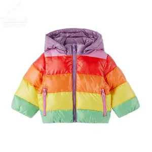 YuFan individuelle Regenbogen Daunenjacke bunte Blase Kinder Daunenjacke warme und bequeme Kinderkleidung
