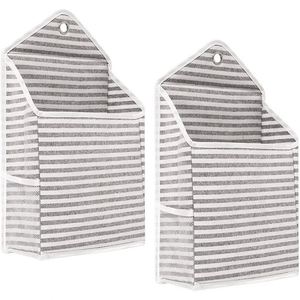 Wall Hanging Storage Bag Large Pocket Linen Cotton Hanging Storage Organizers <b>Box</b> Containers with Side Pocket - Product Image 1
