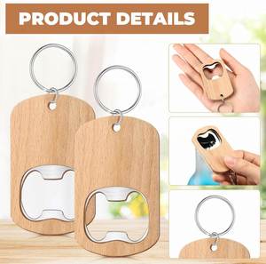 <b>Custom</b> Engraved Oval Wood Bottle Opener <b>Keychain</b> Durable & Portable Beech/Walnut for Home Bar Parties Corporate Gifts - Product Image 4