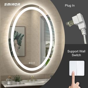 CF Oval sin marco 70*90cm espejos Led montado en la pared <span class=keywords><strong>espejo</strong></span> completo Hotel <span class=keywords><strong>baño</strong></span> <span class=keywords><strong>Baño</strong></span> cama habitación <span class=keywords><strong>espejo</strong></span> Led con Interruptor táctil inteligente - Product Image 5