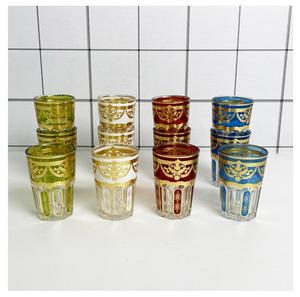 Ensemble de 12 tasses à café marocaines en <span class=keywords><strong>verre</strong></span> avec feuille d'or, 180 ml, OEM disponible - Product Image 2