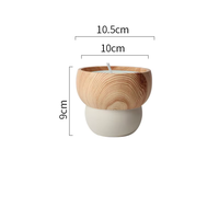 Vente en gros de pots à bougies en céramique personnalisés, supports uniques mats de style nordique avec couvercles en bois pour la fabrication de bougies et la décoration intérieure