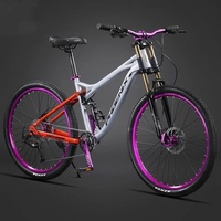 Vélo tout-terrain VTT pour adulte, gris, 27,5 pouces, frein à disque hydraulique à vitesse variable, fourche à suspension intégrale