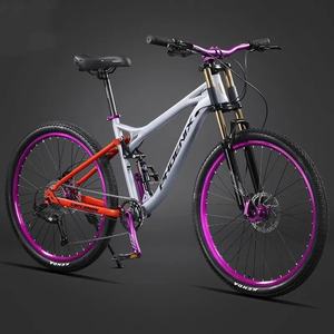 Gris 27,5 pulgadas velocidad Variable freno de disco hidráulico horquilla de suspensión completa MTB <span class=keywords><strong>bicicleta</strong></span> todoterreno ciclismo para adultos - Product Image 4