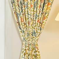 Rideaux occultants plissés William Morris à motif floral, couleur or terre cuite, pour salon, vente en gros au mètre