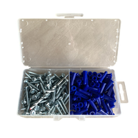 Kit d'ancrage conique en acier PE nylon pour cloisons sèches pour la construction, y compris vis, foret à maçonnerie mesuré en pouces emballé dans une boîte