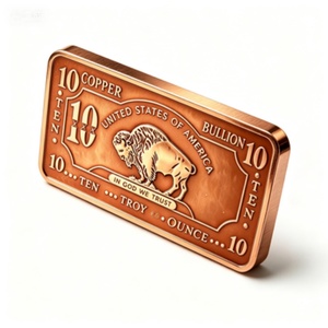 Barra de Cobre Puro 999 de 10oz al por Mayor con Patrón de Mascota Búfalo, Estampado Personalizado, Barra de Lingote, Regalo de Negocios para Coleccionistas - Product Image 5