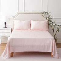 Ensemble de draps en bambou biologique doux au toucher, tissage uni, certifié OEKO-TEX, 200TC, design moderne et luxueux