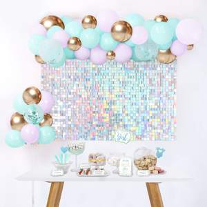 Festa di compleanno decorazione di nozze argento Glitter sfondi nuziali feste nuziali luccicante parete sfondo pannelli di paillettes - Product Image 3