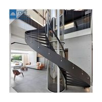 Ascenseur panoramique circulaire à capacité de charge personnalisée, fonctionnement fluide, pour villas duplex et à plusieurs niveaux