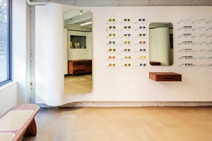 Présentoir à lunettes LED moderne à la mode Retron avec établi en bois personnalisé pour la décoration intérieure du centre commercial - Product Image 6