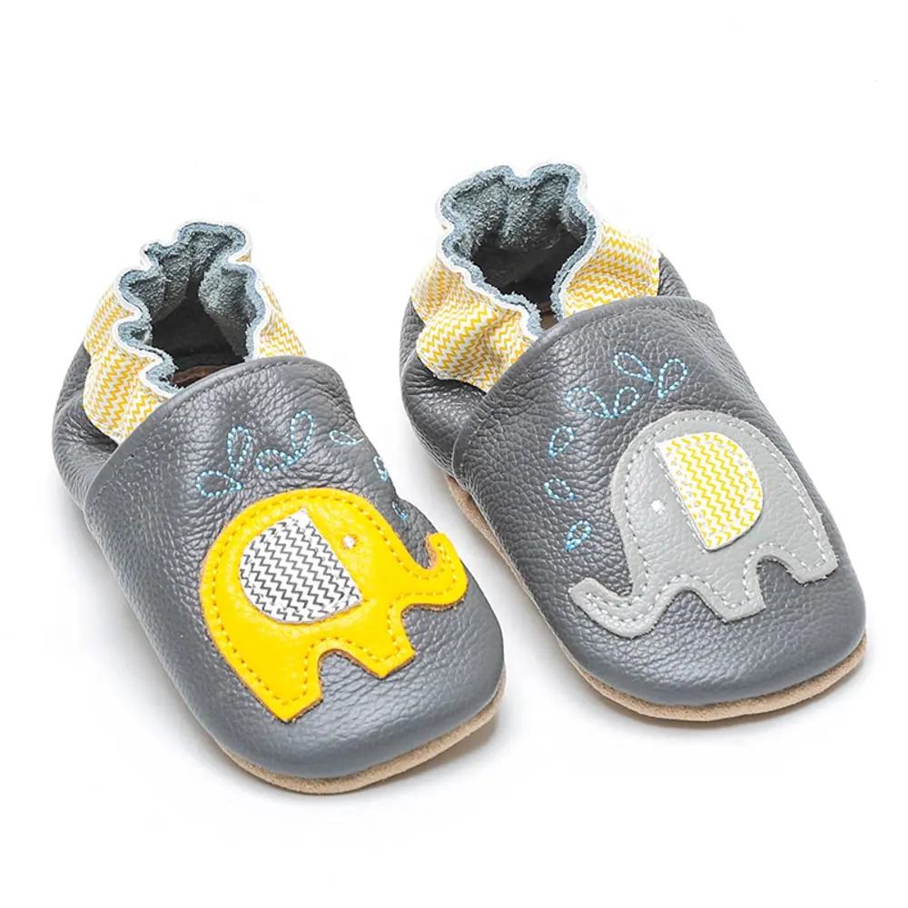 Newborn Soft Sole Leather Baby Shoes Crawling Shoes First Walking Shoes Crib Elephant Slippers