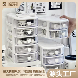 Planwith Desktop Storage <b>Box</b> Transparent Acrylic Organizer Stackable With Lid And Compartments For Office Desk Use - Product Image 4