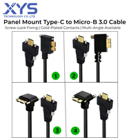 Câble USB Type C mâle vers USB 3.0 Micro B mâle avec vis de verrouillage pour montage sur panneau, pour équipement industriel