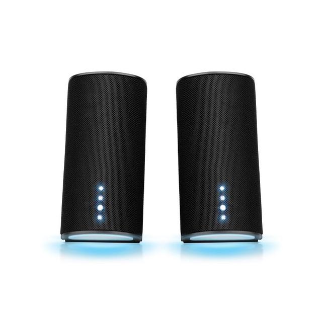 Premium 2.0 USB Powered PC Speakers with LED Lighting Space Saving Stereo Sound and Anti-Slip Base for Gaming & Music