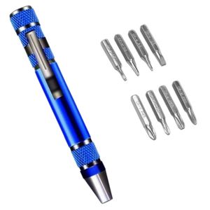 Tournevis de précision magnétique multi-embouts 8-en-1 robuste avec rangement interne, outil de poche pour quincaillerie - Product Image 1