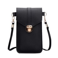 Étui de téléphone personnalisé avec écran tactile, pochette pour carte, sac à bandoulière en cuir PU pour femme