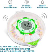 Boîte à pilules électronique intelligente avec écran LCD, rappel de médicaments, rotation automatique avec alarme et minuterie