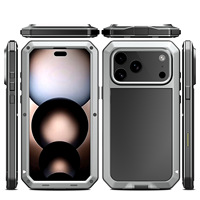 Étui de téléphone en métal, triple protection, étanche, antichoc, anti-poussière, magnétique, protection à 360° pour 18 Pro Max 17 Pro Max