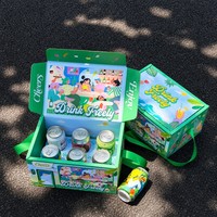 Boîte en carton ondulé personnalisée avec logo, haut de gamme, écologique, réutilisable, avec bandoulière, pour l'emballage de bouteilles de bière, boîte cadeau portable pour l'extérieur