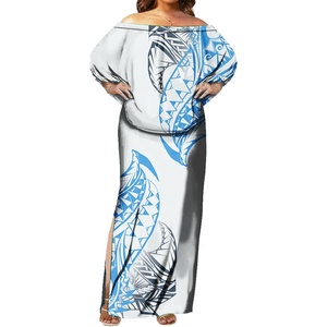 Robe longue tribale polynésienne à volants Samoan Puletasi grande taille vêtements pour femmes robe d'île de <span class=keywords><strong>tatouage</strong></span> Samoan robes pour femmes - Product Image 1