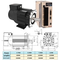 Kit de servomoteur à broche 178 198 265 avec driver ECF6, servomoteur AC à couple élevé de 1,5 à 7,5 kW pour centre d'usinage CNC