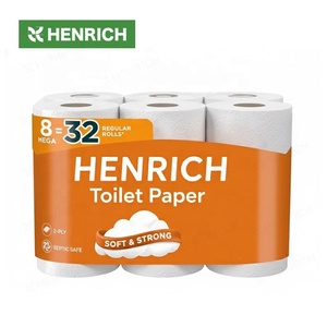 Henrich Eco pulpe de canne à sucre rouleau de papier toilette non blanchi 3 plis fort absorbant papier hygiénique Scottsly usage domestique - Product Image 1