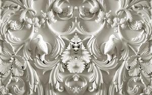 <span class=keywords><strong>Papier</strong></span> <span class=keywords><strong>peint</strong></span> mural 3D en relief blanc de style <span class=keywords><strong>baroque</strong></span> européen, motif floral vintage avec oiseaux et volutes, taille personnalisée, décoration murale - Product Image 6