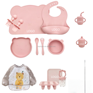 First Bites - Set de Alimentación para Bebés de 12 Piezas de Silicona LSR, Suministros para la Alimentación Complementaria, Babero No Tóxico, Cucharas, Vaso de Entrenamiento Antiderrames - Product Image 2