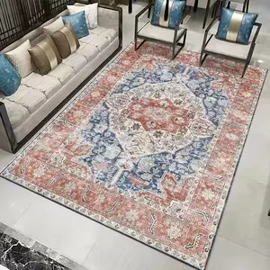 Harga murah disesuaikan Bohemian, tikar ruang tamu area karpet lantai poliester antik mewah karpet Persia dan karpet/