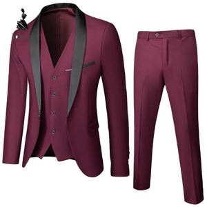 <span class=keywords><strong>Traje</strong></span> Formal de Graduación de 3 Piezas YZ para Novios y Padrinos, Conjunto Premium de Blazer, Chaleco y Pantalones para Boda - Product Image 1