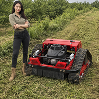 Tondeuse robotisée 200m avec coupe de 550mm, moteur essence 224cc et réglage de hauteur à distance pour allées de vergers et contrôle des haies