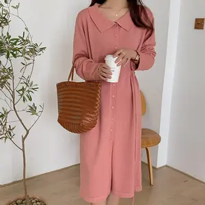 Autumn new French Knitted Loose Long Sleeve Party Dress Women's Long Dress For Garment Shop Display