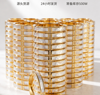 Edelstahl 18K Vergoldet Wasserdichtes Hypoallergenes CZ Stapelbares Armreif-Armband für Damen Modeschmuck Großhandel