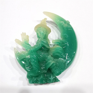 Vendita Calda all'Ingrosso di Pietra Luminosa di Cristallo con Incisione di Strega Volante e Luna per Decorazione e Regalo - Product Image 2