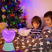TIANHUA Meilleure vente de veilleuse LED de haute qualité coeur romantique 3D RGB changement de couleur AAA batterie puissance lampe de nuit créative