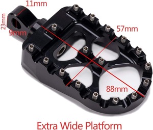 Repose-pieds larges CNC 360 °    Style MX Chopper Bobber pour Harley Dyna Sportster Fatboy Iron 883 Noir - Product Image 5