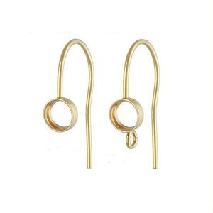 14Kゴールド充填GF耳ワイヤー4MMベゼル耳ワイヤーリング付きジュエリーイヤリング製造アクセサリー - Product Image 1