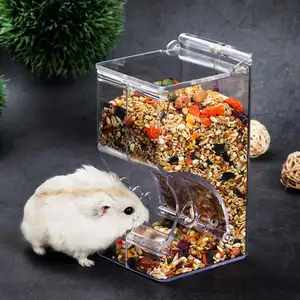 Hamster Rabbit Food Dispenser Feeder Kunststoff Klar Automatische Tier fütterung für Hamster Meers chweinchen Food Bowl Container