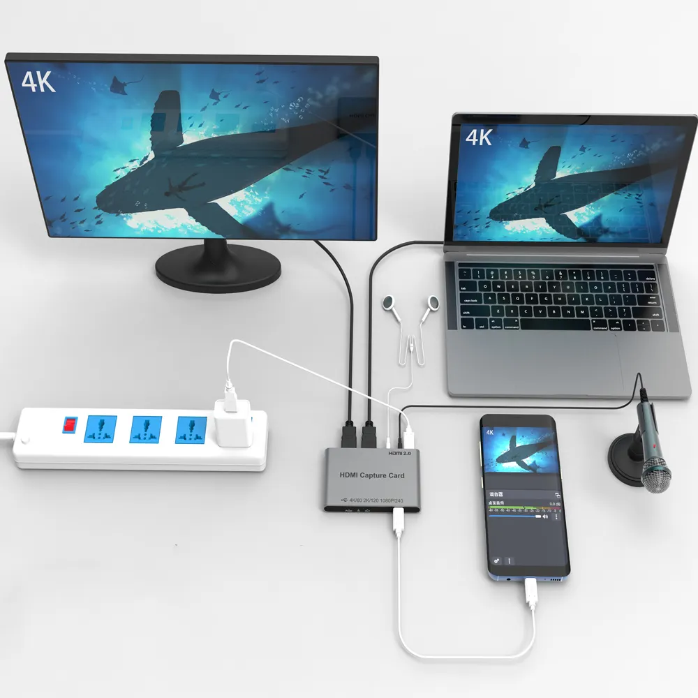 Usb-карта 3,0 видеозахвата usb c 1080p, 4k для игр