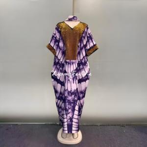 Nouvelle robe Abaya ample et décontractée pour <span class=keywords><strong>femme</strong></span>, style moyen-oriental, ornée de strass, élégante, imprimé africain, pour <span class=keywords><strong>femme</strong></span> musulmane - Product Image 4