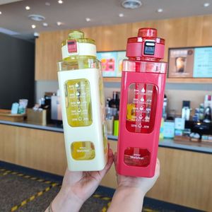 Wholesale 700ml 900ml Summer Bpa Free <b>Plastic</b> <b>Drinking</b> Bottle Large Capacity Portable Sport Square Gym Water Bottle With <b>Straw</b> - Product Image 3