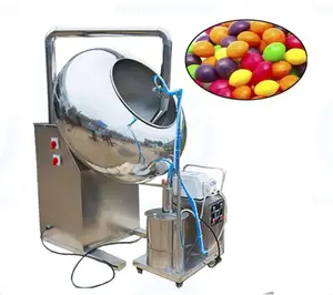 Hoge Efficiëntie Roestvrij Staal Automatische Suiker Gummy Beer Snoep Snack Chocolade Snoep Pinda Maken Coating Machine